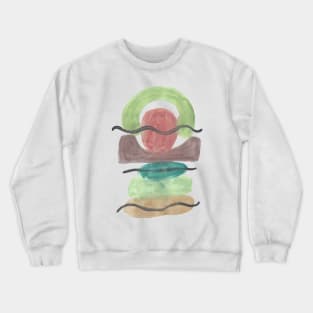 Neutral Nature Shape Stack - Minimalist Abstract Watercolor Painting Crewneck Sweatshirt